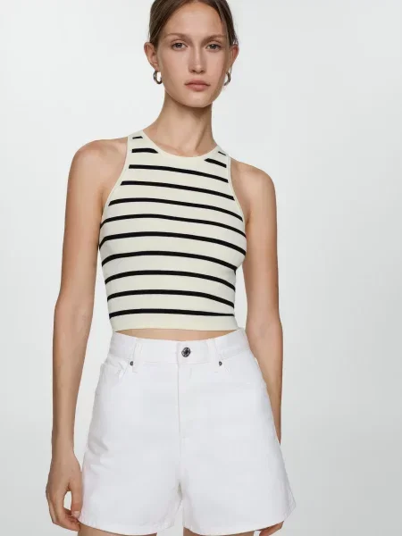 MANGO Шорти джинсові білий