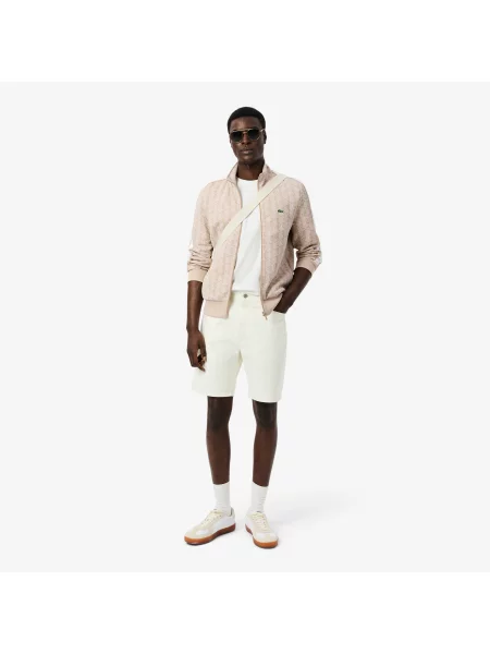 Lacoste Żakardowa Bluza Dresowa Paris Zapinana Na beżowy