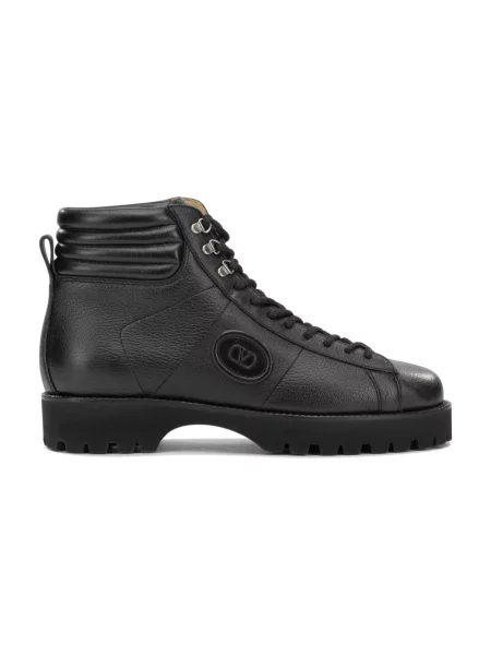 Botki Valentino Garavani skórzane chunky czarne