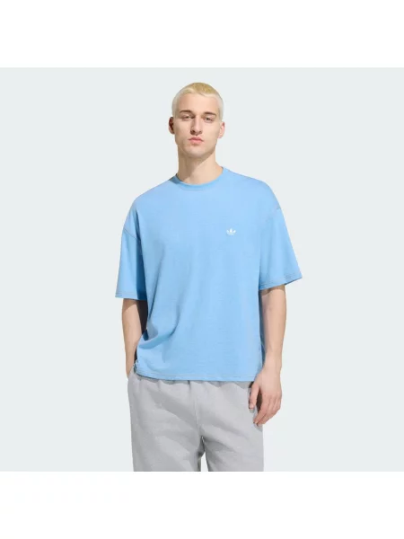 KOSZULKA REFOIL ESSENTIALS MELANGE LOOSE CROPPED niebieska