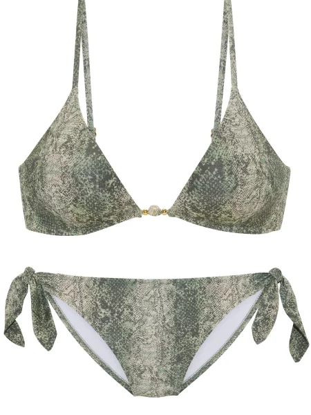 JETTE Costum de baie două piese kaki / oliv / deschis verde
