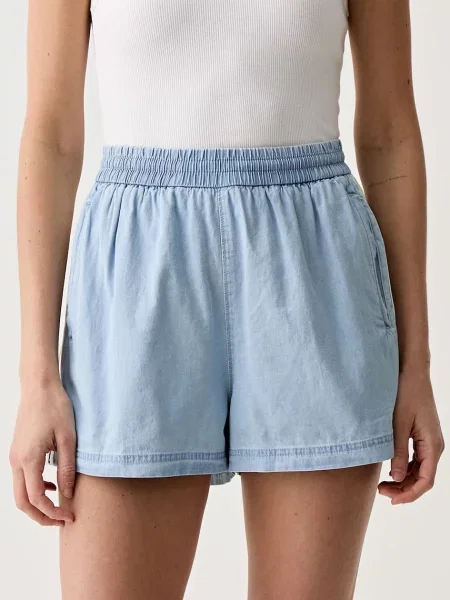 Adidas Originals pantaloni scurți pentru femei din denim albastru