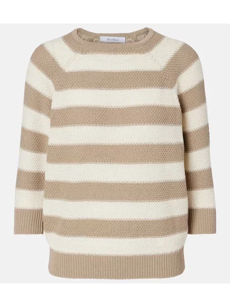 Pulover Max Mara cu dungi bej