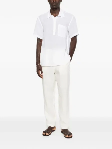 Tricou polo 120% Lino alb