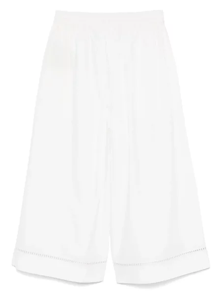 Pantaloni Yves Salomon din poplin alb