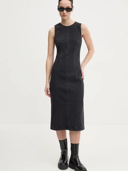 Jeans obleka HUGO črna