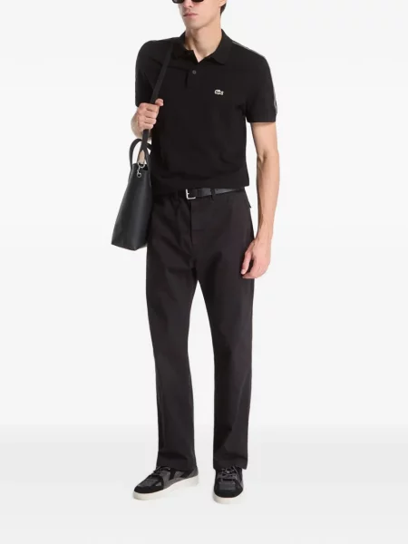 Tricou polo Lacoste cu autograf negru