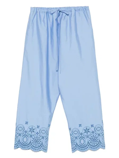 Pantaloni La Doublej cu broderie albastru