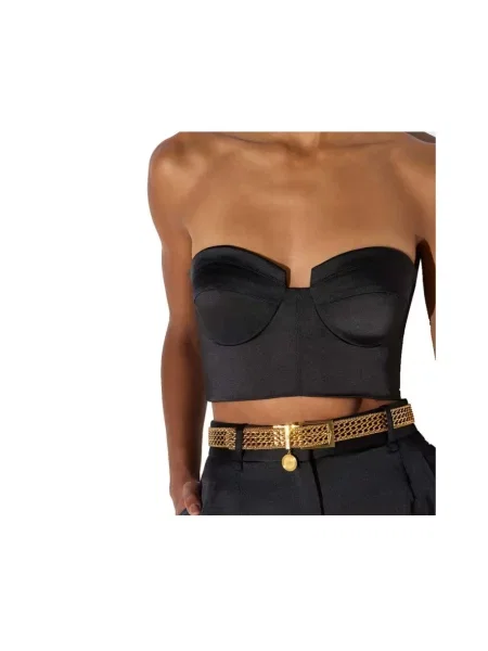 Top Elisabetta Franchi ze stretchu czarny