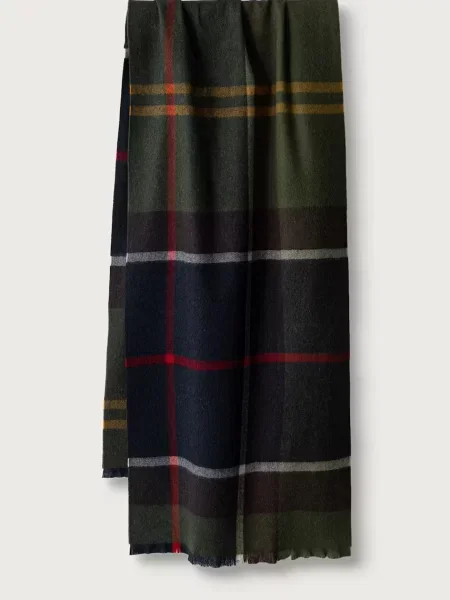 Barbour fular de damă din lână Rosefield verde