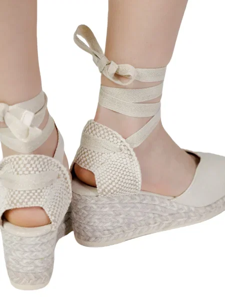 Espadrile Espadrilles s platformo bež