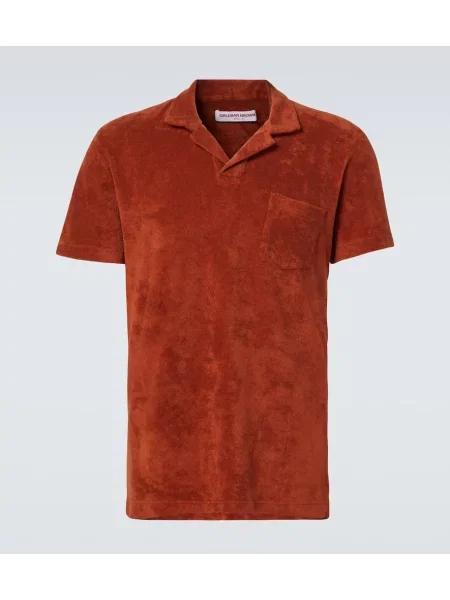 Polo Orlebar Brown din material terry roșu