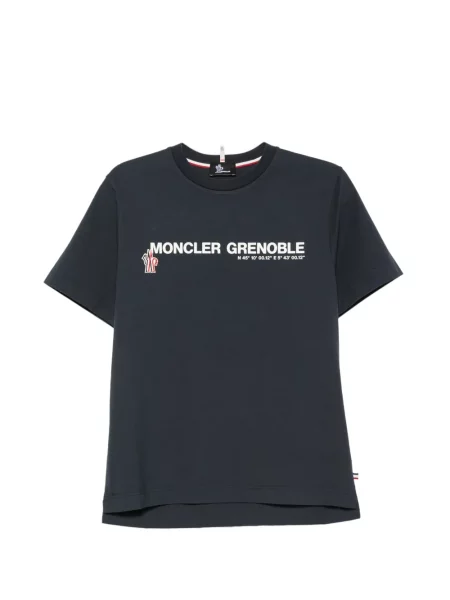 Tricou Moncler Grenoble cu imagine albastru