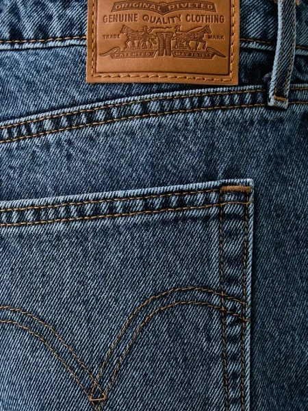 Levi's дънки straight дамски LOW STRAIGHT синьо