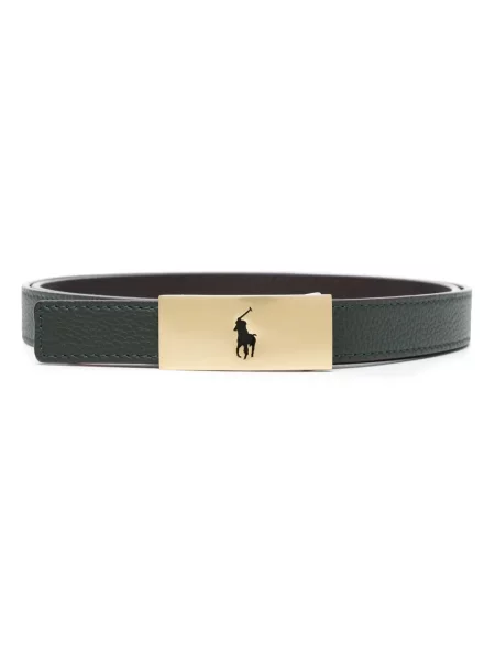 Plisirana satenska polo majica Polo Ralph Lauren s vezom plava