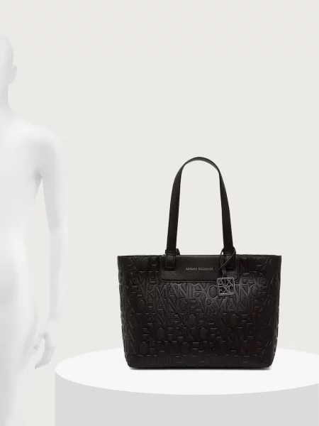 Кожаная сумка шоппер Armani Exchange