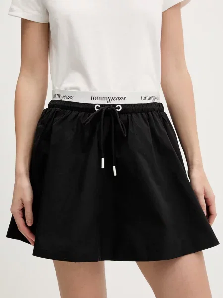 Tommy Jeans suknja od pamuka crna
