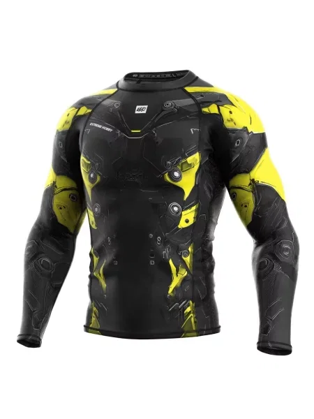 Koszulka sportowa Rashguard do MMA EXTREME HOBBY IRON FORCE żółta