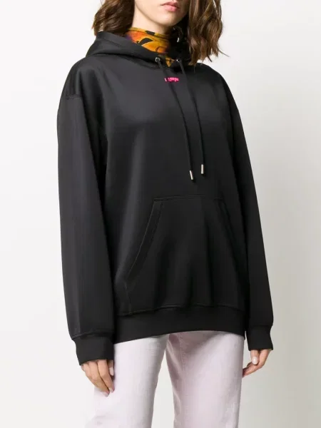 Hanorac cu glugă Off-white cu imagine alb