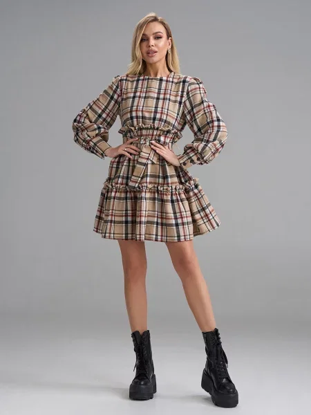 Сукня міні ISSA Plus бежевий