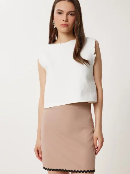 Happiness İstanbul Fustă nisipiu negru