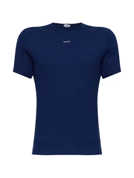 Tricou Versace din jerseu cu autograf albastru