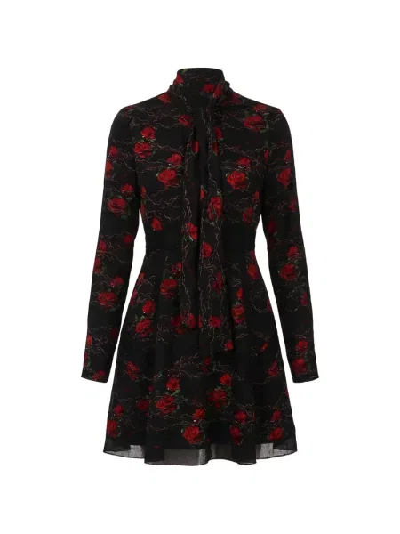 Rochie Valentino Garavani cu model floral cu imagine din dantelă negru