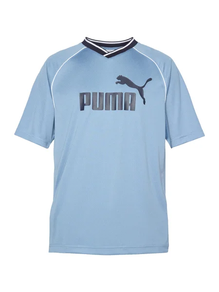 PUMA Tricou funcțional ESS albastru fumuriu / negru alb