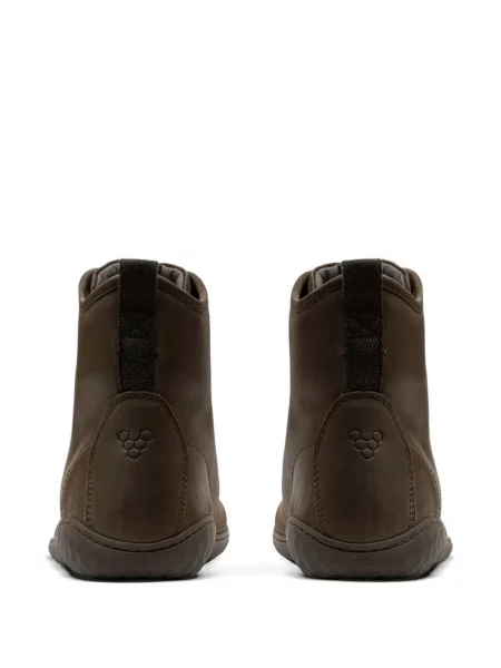 Μποτάκια Vivobarefoot με κορδόνια με δαντέλα καφέ