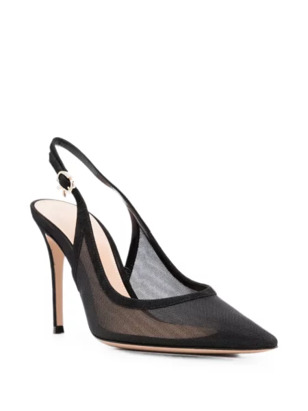 Pantofi cu toc Gianvito Rossi plasă slingback negru