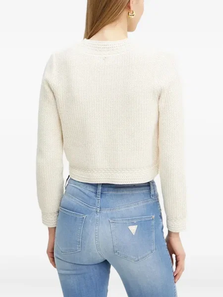 Cardigan Guess tricotate alb