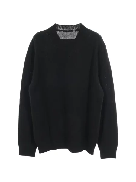 Плетен пуловер Mm6 Maison Margiela черно