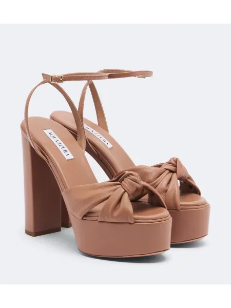 Sandale Aquazzura din piele cu platformă roz
