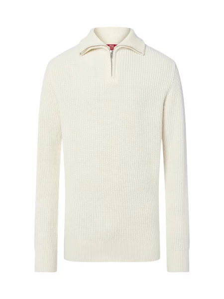 Finshley & Harding London sweter z dzianiny Mężczyźni jednolity M biały