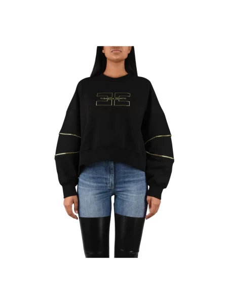 Bluza Elisabetta Franchi z logo czarna
