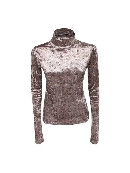 Aksamitny golf top Pierre Louis Mascia beżowy