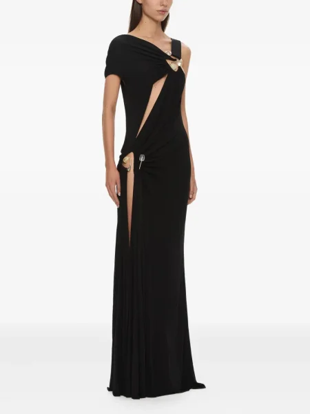 Rochie maxi Christopher Esber drapată de costum negru