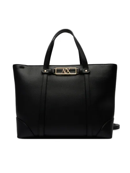 Műbőr shopper táska Armani Exchange fekete