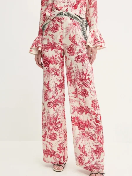 Simona Corsellini pantaloni femei drept high waist bej