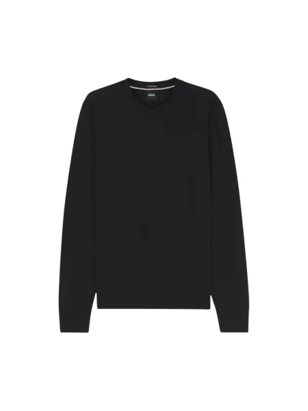 Lniany sweter Hugo czarny