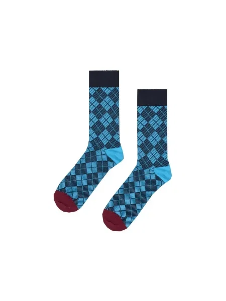 Ponožky Happy Socks s vzorom argyle modrá