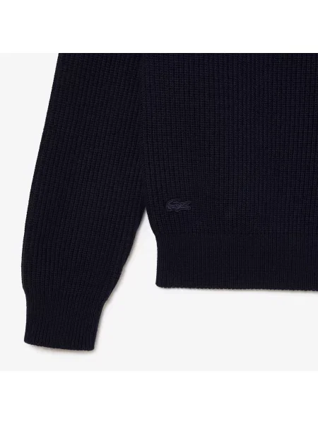 Lacoste Unisex Sweter Z Okrągłym Dekoltem Z Bawełny Organicznej granatowy