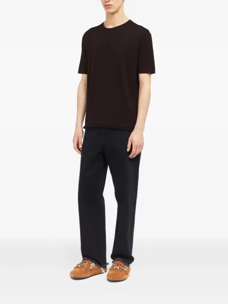 Tricou Alanui cu decolteu în U maro