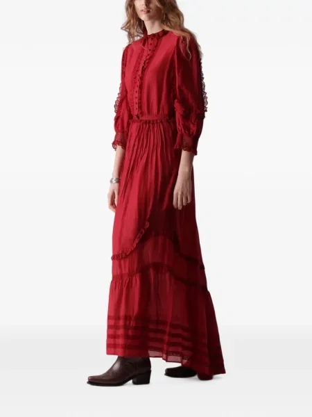 Rochie Fortela asimetrică din dantelă roșu