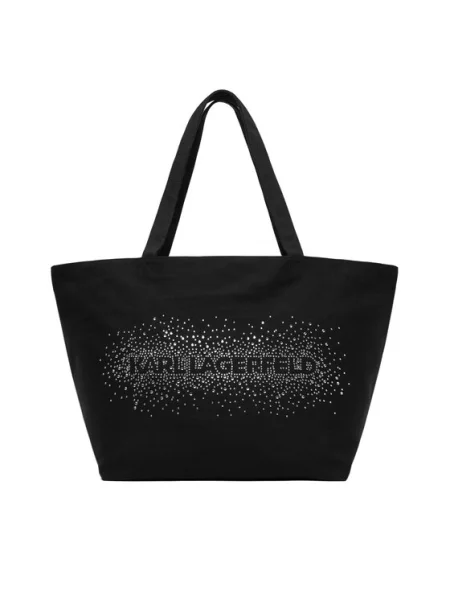 Karl Lagerfeld Shopper táska ESSENTIAL fekete / ezüst fehér