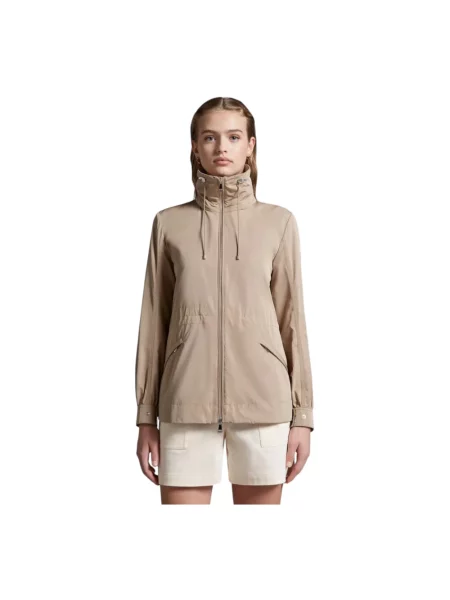 Krótka anorak Moncler beżowa