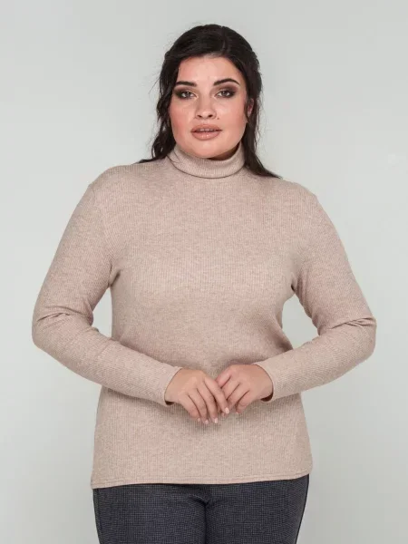 Водолазка All Posa вовна/поліестер бежевий