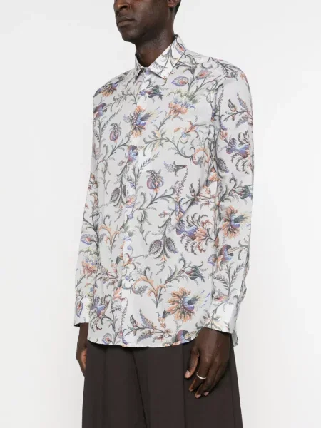 Cămașă Etro cu model floral albastru
