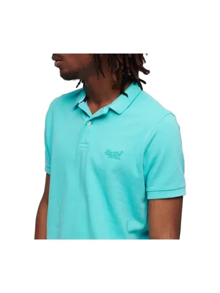 Koszulka polo Superdry retro niebieska