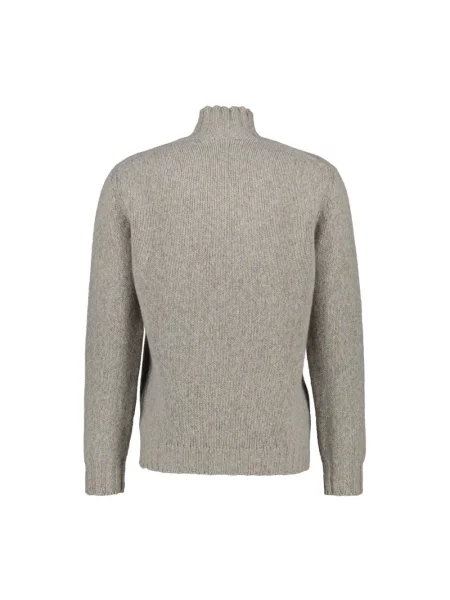 Lniany sweter z golfem Fedeli szary